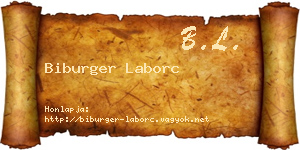 Biburger Laborc névjegykártya